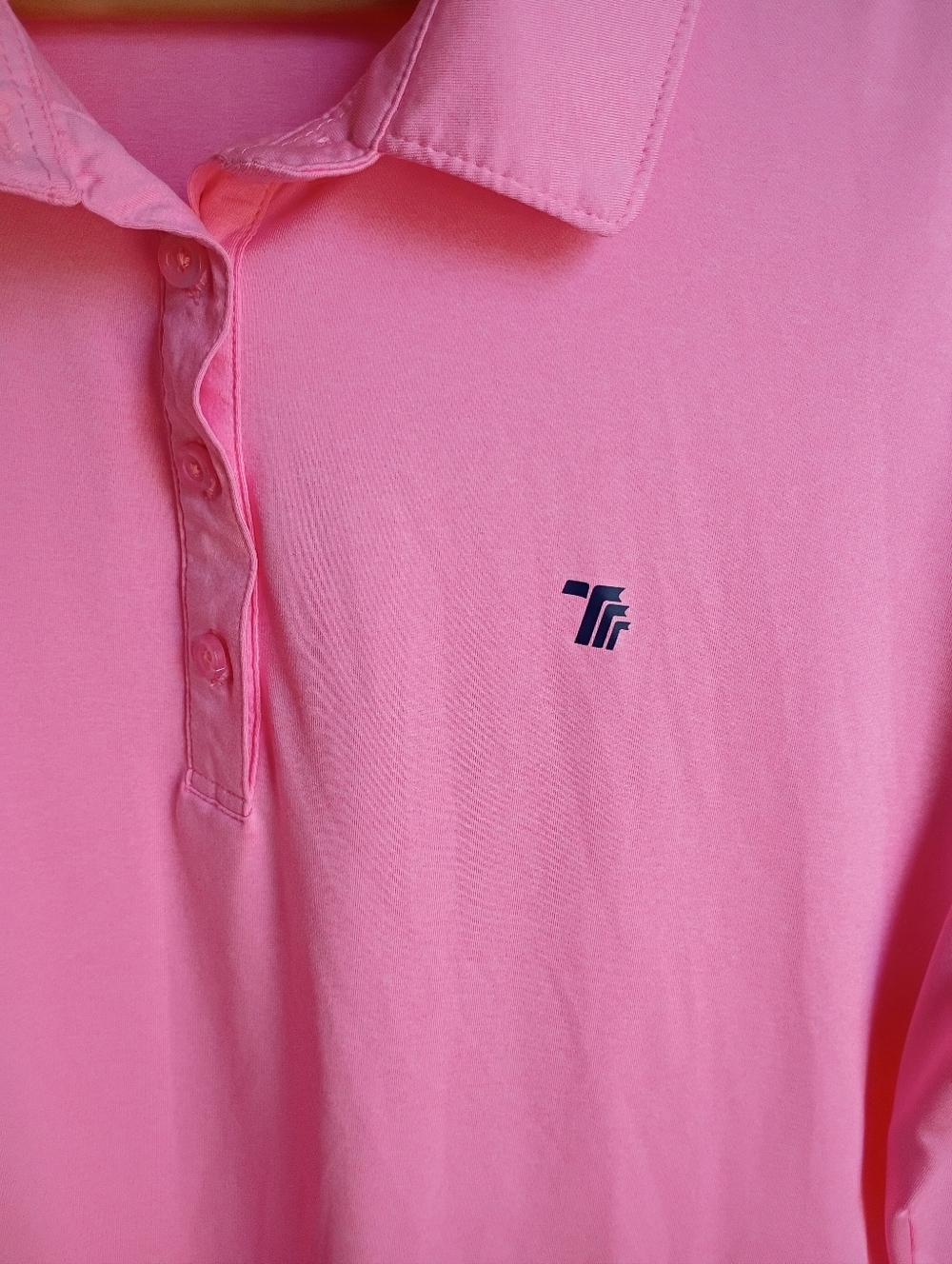 SOLD "Travel Together With You" Neon Pink Polo Athletic Shirt Size XL - Picture 3 of 4